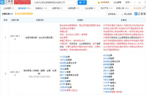 萬達商業經營范圍擴大，新增信息系統集成服務并調整董事